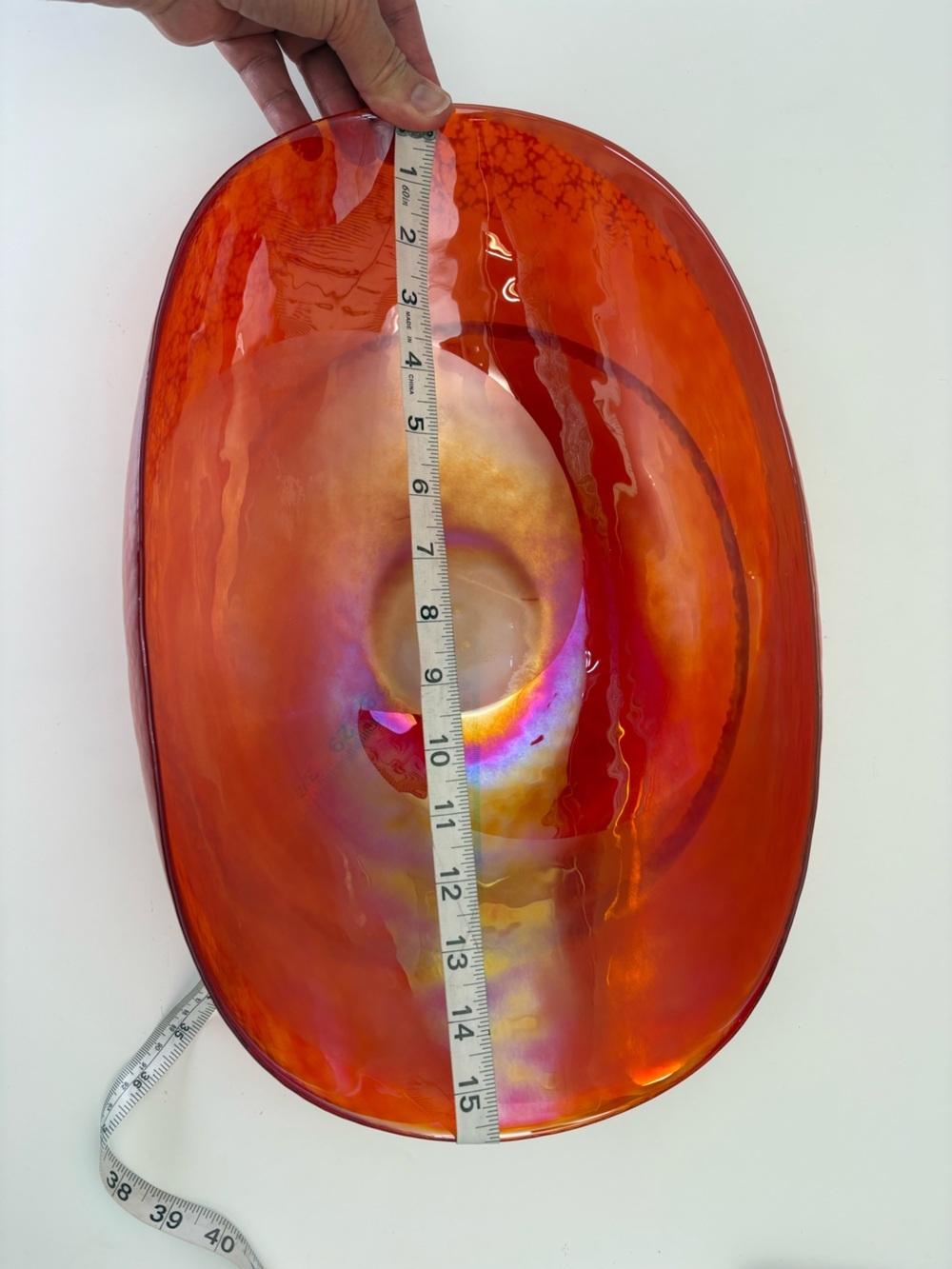 Large Murano Glass Sunset Bowl Crate & Barrel - Made in Italy - Picture 14 of 16